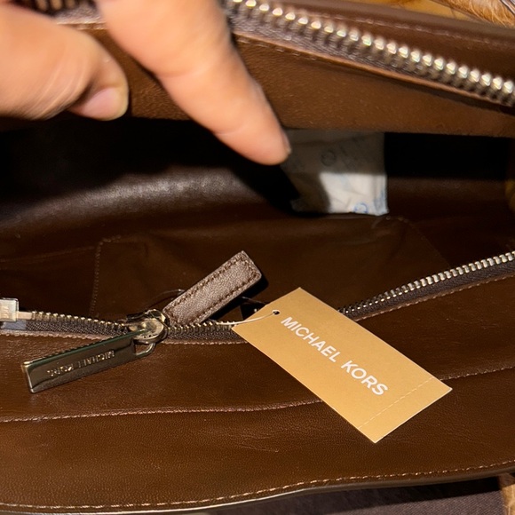 Michael Kors Brown Crocodile-Embossed Satchel Handbag - Picture 16 of 16